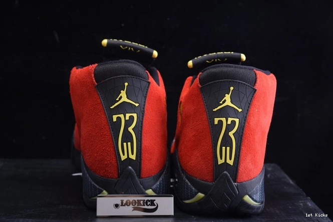 1st Kicks Air 654459-670 Retro Jordan 14 Red Challenge 0706